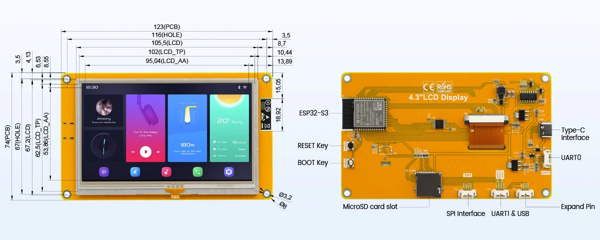 ESP32 S3 Resistive Touch LCD Module