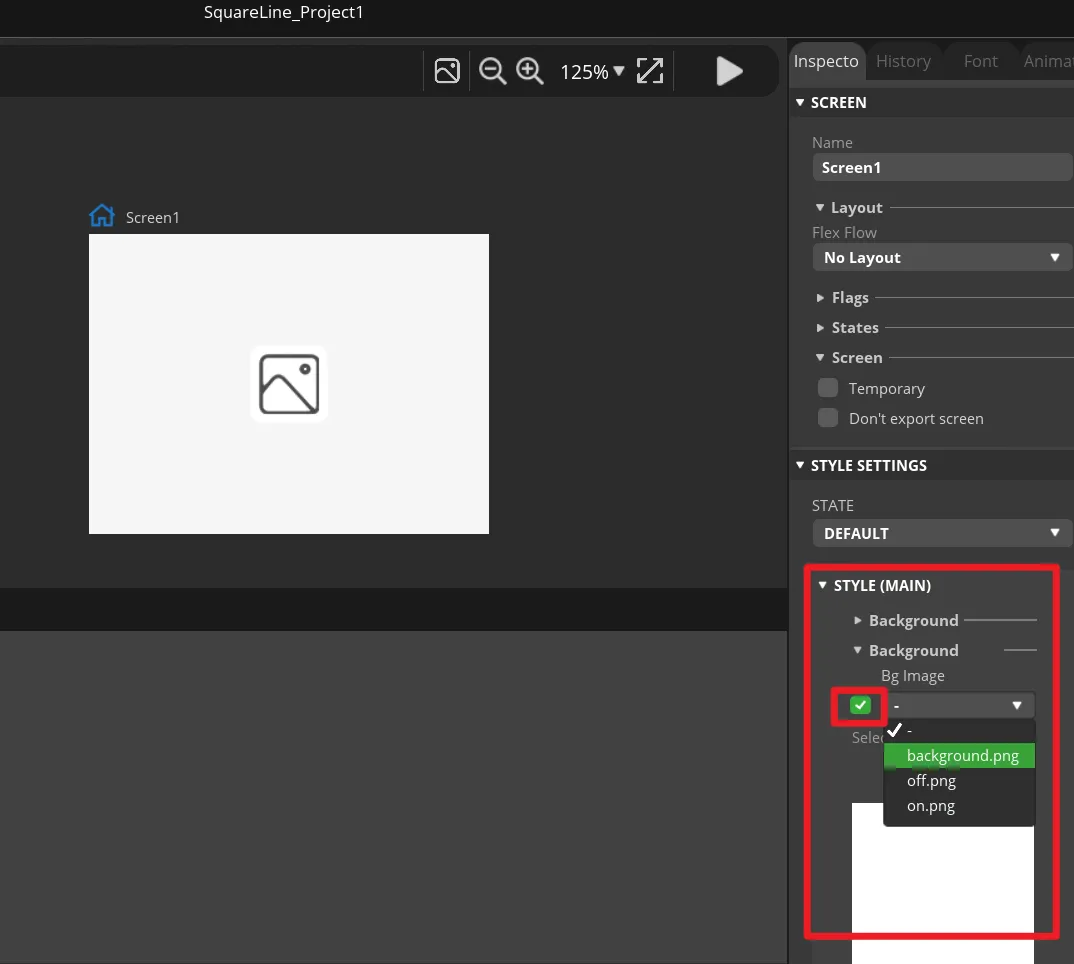 Enable background image setting