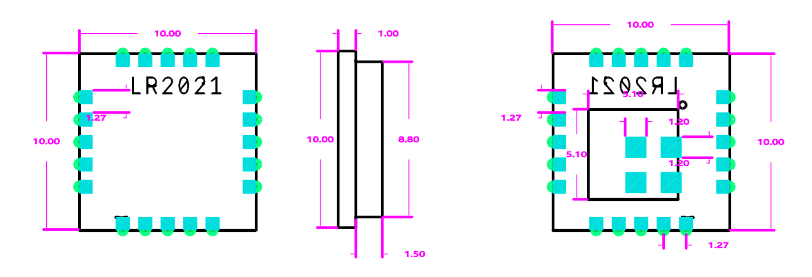 LR2021 Module Dimensions
